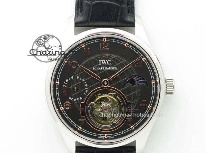 MIROTIME 0406 Portuguese Real PR IW500126 ZF 1:1 Best Edition Grey Red Dial On Black Leather Strap A52010 V Resilient 7333